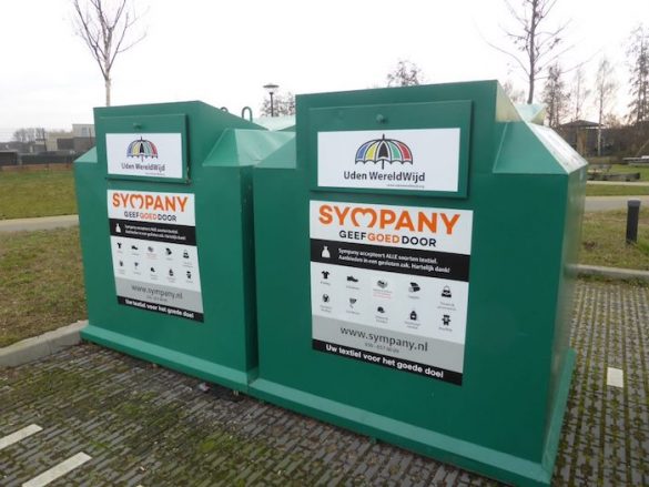 Containers para doar roupas usadas na Holanda