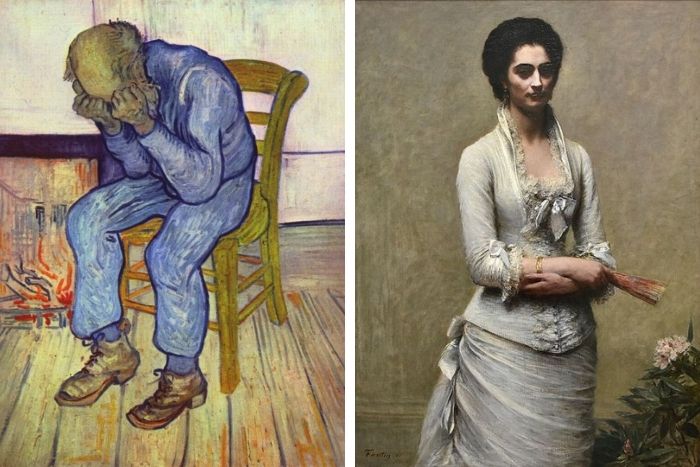 Retrato de Eva Callimachi-Catargi e o Van Gogh Treurend man