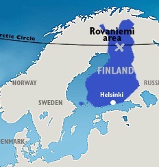 Mapa Finlândia - Rovaniemi - Círculo Polar Ártico Finlandia Papai Noel laponia